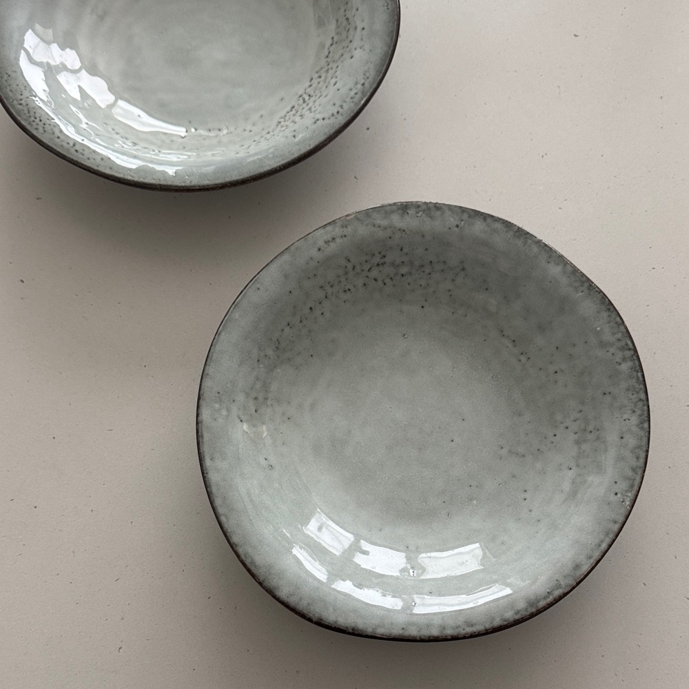 House Doctor Ceramic Bowls - Soft Gray Glaze (Set of 2)